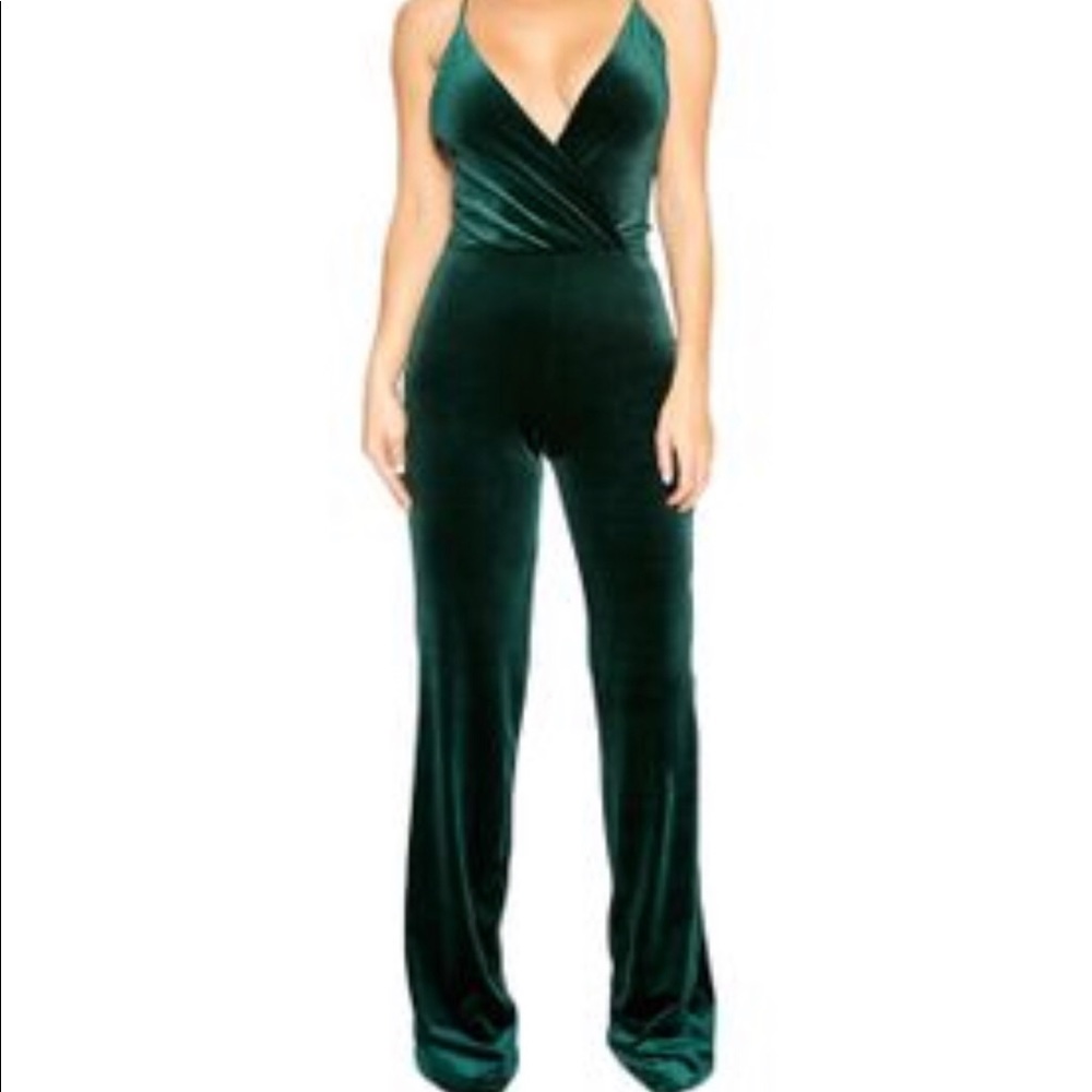 Naked wardrobe emerald jumpsuit NWOT
